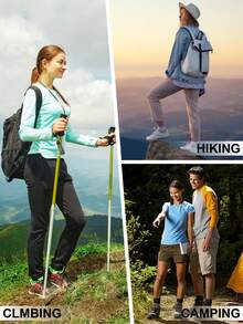2 Piece Set Women's Quick Dry Hiking Cargo Pants Water Resistant UPF 50+ With Zipper Pockets For Travel, Camping & Work - Black-black - View 5