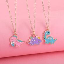 3Pcs/Set Cartoon Dinosaur Best Friend Necklace BFF Friendship Jewelry Gifts For Girls