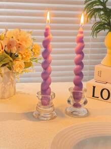 2 piezas de decoración del hogar, velas de aromaterapia de tallo largo, velas en espiral de color púrpura, velas perfumadas de cera de soja, de alta calidad y sin humo, para decoración del hogar, de la habitación, de boda, de sobremesa, regalo perfumado