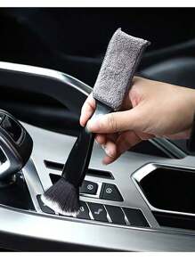 Cepillo de limpieza multifuncional para ranuras de coche, cepillo de limpieza de doble cabezal para oficina, hogar, rejillas de ventilación de coche, detalles interiores, herramienta de plumero de cerdas suaves