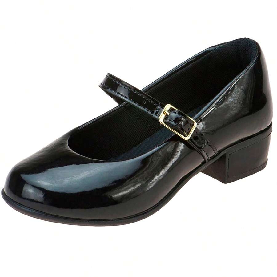 My ToT Women's Formal Party Work Patent Leather Low Square Heel Elegant Sexy Cute Buckle Women's Shoes Low Heel Office Party Autumn, Winter, Spring And Summer - 黑色 - 查看 1