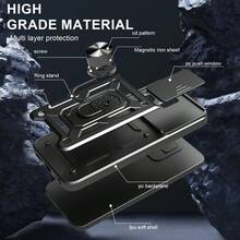 Infinix Smart 9/Hot 50i Phone Case With Kickstand Ring And Sliding Camera Cover Waterproof Shockproof Anti-Fall Scratch Resistant - Black - View 5