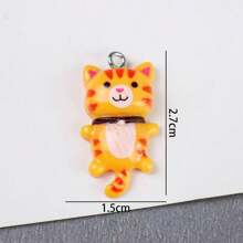 Pingente de Gato Fofo de Resina com Tamanho de 15*27mm, Atacado para Clips de Cabelo, Brincos, Colar, Acessórios de Chaveiro DIY