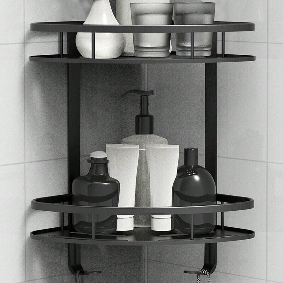 Bathroom Shelves & Corner Shelves - 黑色 - 查看 1