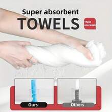 14-Pack Compressed Towels, Pure Cotton Non-Woven Travel Disposable Face Towels, Quick Drying Cleaning Wipes, Makeup Removal Towels, Portable - 14pcs - View 3