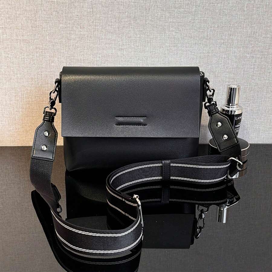 Large Shoulder Bag – Fashionable Women's Shoulder Bag With Wide Shoulder Strap, Large Shoulder Bags, Lightweight Shoulder Bag For Everyday Use – Tote Bag, Large Bag, Shopper Bag, Beach Bag, Women's Bags, Bags, Handbag, Small Bag - 黑色 - 查看 1