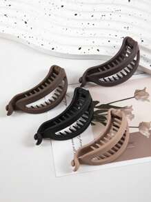 Matte Simple Banana Shape Hair Clips, French Acrylic Banana Hair Clips For Women - Non-Slip Strong Hold Flat Claw Clips For Thin Hair, Matte Finish Retro Minimalist Cute Hair Clips, Thin Hair Styling, Hair Tools, Beauty Accessories, Curly Hair Accessories, Women, Hair Stuff