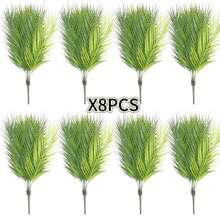 12pcs Artificial Palm Tree, Plastic Plants Greenery, Fake Tropical Shrub, Large Leaf, Suitable For Indoor/Outdoor Garden, DIY Basket Filler, Wedding Decor, Party Decoration, UV Resistant