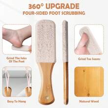 5/4/3/2/1pc Professional Multifunctional Double-Sided Foot File & Callus Remover, Beech Wood + Stainless Steel Pedicure Scrubber Tool For Dead Skin Removal & Smooth Heels - Unisex Spa Kit For Men & Women(3/2/1pc,More Colors)