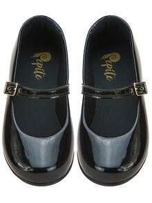 My ToT Women's Formal Party Work Patent Leather Low Square Heel Elegant Sexy Cute Buckle Women's Shoes Low Heel Office Party Autumn, Winter, Spring And Summer - 黑色 - 查看 2