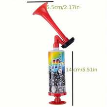 2 Pieces Cheer Portable Trumpet - Great For Sailing, Sports, Racing, Camping And More - Race Safety Alarm With Stand For Celebrations, Birthdays, Games And Festivals - Red