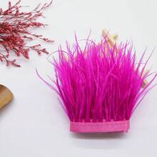 1Meter 8-10cm Colorful DIY Ostrich Feather Trims Crafts Plume Sewing Clothing Accessories White Feathers Ribbon Wedding Party Accessories - Multicolor - View 18