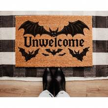 Unwelcome Bat Style Gift | Dark And Gothic Doormat Halloween Doormat | Spooky Season Decor | Witchy Welcome Mat | Gothic Home Decor Halloween Decor Fall Decor Room Decor - màu đen - Xem 4
