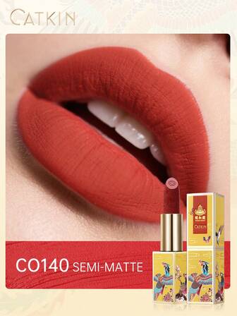  CATKIN 艺和苑雕刻唇膏，哑光红色持久保湿唇膏，彩妆礼品 CO140