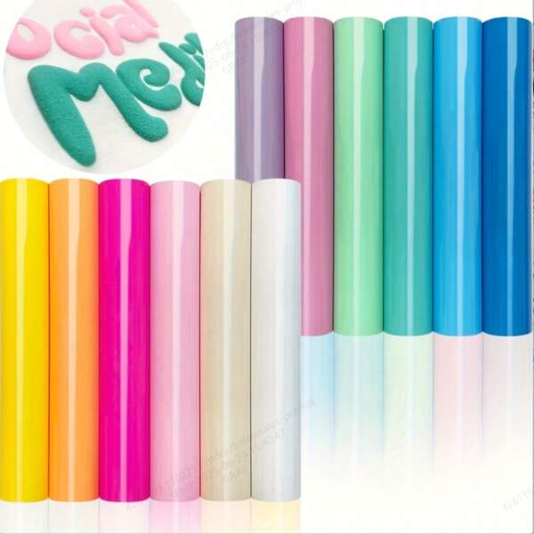 9.8x11.8IN DIY Puff Vinyl Heat Transfer Sheets - 3D Texture, Easy To Cut &