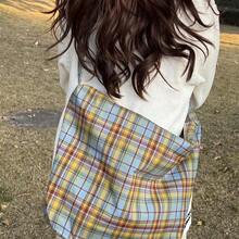 Women Shoulder Bags - 藍白格子 - 查看 6