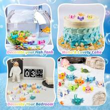 10/20/30pcs Glow-In-The-Dark Hexagonal Newt Miniature Statues, Resin Nautical Animal Themed Garden Decor, Bath, Car Ornaments And Desk Decorations - Multicolor - View 7