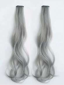 2 parrucche finte di capelli viola, capelli ricci lunghi per bambini, extension per capelli colorate con orecchie attaccate, extension per capelli a molletta in un pezzo per ragazze, adatte per uso quotidiano e per feste, accessori per capelli da principessa - Multicolore - Visualizzare 9