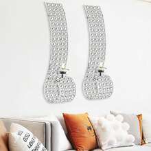 Crystal Candle Sconces For Wall Metal Tea Light Candle Holders Wall Decor For Living Dining Room Bedroom Centerpiece Gifts, Set Of 2 - Silver - View 5