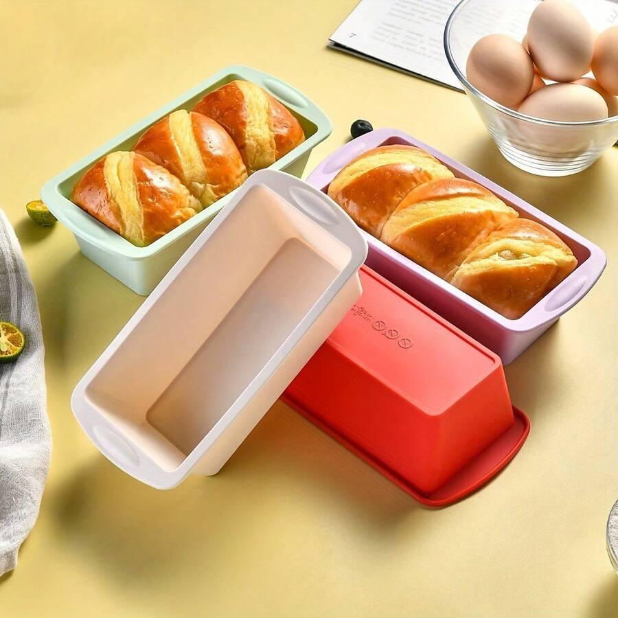 Silicone Rectangular Baking Pan, Non-Stick & Easy Release, Rectangular Silicone Cake Baking Tray For Baking Bread, Soft Silicone Baking Molds And Bread Molds, Loaf Pan, Brownie Rectangle Baking Pan, Cake Mold