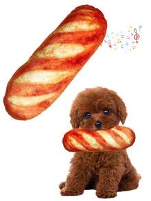 Juguete de masticar con forma de pan para perros - Juguete para masticar suave y resistente a mordidas para cachorros y perros pequeños - Juguete interactivo y divertido para premios - Multicolor - Ver 8