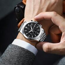 CRRJU CRRJU Men Watch Luxury Sports Quartz Chronograph Waterproof Wristwatch With Stainless Steel Luminous Auto Date