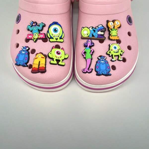 Disney 40/20/10/6/3pcs Monster Company PVC Charms For Clog Shoes, Cute DIY Sandal Accessories