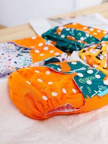 4 Packs Baby Cloth Diaper One Size Adjustable Washable Reusable For Baby Girls And Boys - Multicolor - View 5