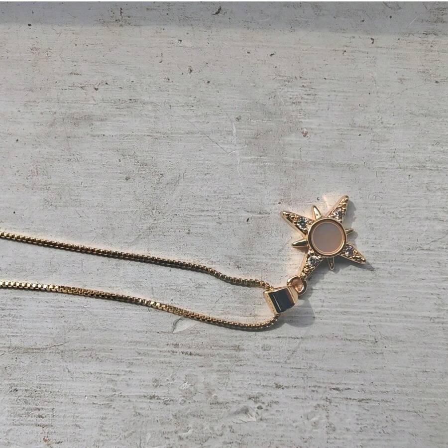 Colar com pingente de estrela com strass incrustado, moderno e elegante, acessório de pescoço feminino versátil