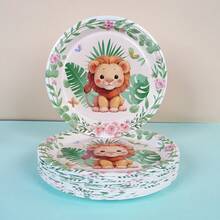 10pcs Disposable Cartoon Animal Series Pattern Paper Tray, Suitable For Business Receptions, Family Gatherings, Themed Party Supplies, Disposable Paper Tray, Party Paper Tray. Party Gifts, Bridal Showers, Restaurant Decorations - Multicolor - View 8