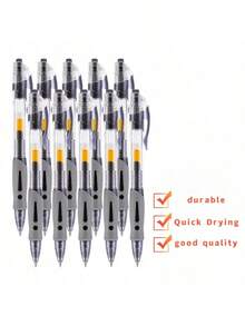 20/10/6/3/2/1 件套装，优质黑色伸缩圆珠笔，书写流畅，不漏墨，适合学生、办公室使用，考试用红色墨水笔，适合送给朋友和家人的文具礼物