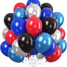 134PCS 5/10/18inch Black Red And Blue Sliver Balloons Arch Kit, Spider Men Theme Balloon Garland With Starburst Foil Balloons For BabyShower Happy Birthday Party Decorations - As the Picture Shows - View 6