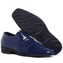 Men's Dress Shoes Comfortable Shiny Patent Formal Party02 - Navy Blue - View 1