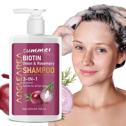 三合一生物素迷迭香洋葱洗发水，轻盈自然，质感飘逸，双倍柔顺秀发，深层滋润，焕活秀发活力，清爽夏日护发，护发必备 | 天然护发 | 保湿洗发水