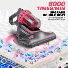 Vandise Handheld Cordless UV Mite Vacuum Cleaner for Mattress, Bed, Sofa & Pet Hair Removal - 10000Pa Ultra Strong Suction with Dust Mite Sensor, 3 Adjustable Speeds, UV-C Sterilizing Light & HEPA Filtration | Kills 99.9% Viruses, Allergens, Dust Mites | Lightweight Portable Mini Vacuum Cleaner for Home, Carpet, Furniture Deep Cleaning