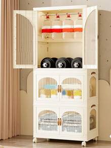 White Transparent Window Wardrobe Storage Cabinet Storage Shelf Coat Rack Shoe Rack Shoe Rack Bookcase Removable Removable Folding Multi-Functional Use Can Be Freely Combined For Living Room, Study, Bedroom, Dormitory, Holiday Gifts, Storage,Christmas Room Decor,Christmas Gift