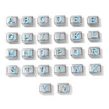 1/5/10/20/30/50pcs Random Mixed Letters Stainless Steel Detachable Modular Spring DIY Jewelry Components For Casual Bracelets For Men And Women