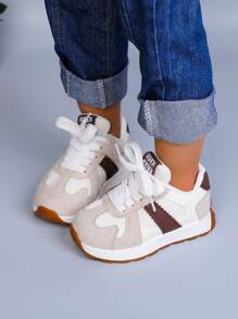 1 Paio di Scarpe Sportive per Bambini, Nuove Sneaker da Esterno in in rete Patchwork per Autunno