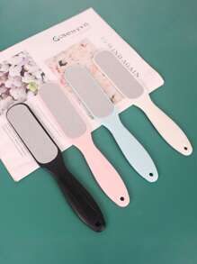 1pc Large Double-Sided Foot File - Hypoallergenic Metal Design, 4 Colors (Black, Pink, Light Blue, White), Home Callus Remover & Dead Skin Scrubber [Random Color]