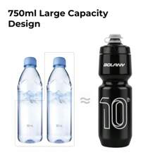 1 pièce, 750 ml/25,36 oz, valve avec embout anti-fuite, bouteille de sport portable à boire directement, en plastique PP5, style sportif minimaliste, trois couleurs au choix (noir/blanc/semi-transparent), corps de bouteille profilé et rainuré