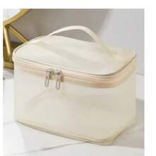 Fashion Transparent Mesh Travel Cosmetic Bag Storage 1/2 Layer Toiletry Bag Large Capacity Make Up Organizer Bag Women's