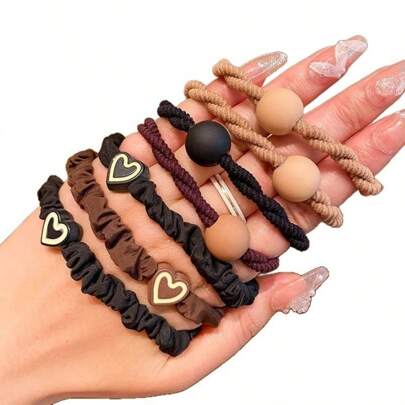 New High-End Rubber Band Women's Hair Simple Temperament High Elasticity Durable Leather Case Hair Band Hair Rope