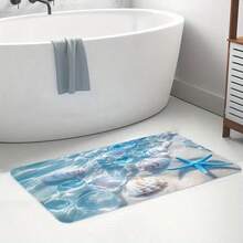 1PC Beach, Sand, Oval Design Carpet – Super Soft, Water-Absorbent, And Quick-Drying, Machine Washable – Ideal For Decorating Kitchens, Entrances, And Bathrooms – Perfect For New Home Gifts, Bathroom Accessories, And Renovation Supplies