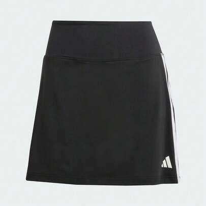 Adidas 女款 WE 3S SKORT 侧条纹印花松紧腰运动针织裙 JP1157