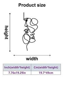1 件黑色金属艺术脸部壁挂剪影墙饰，室内艺术装饰金属雕塑脸部剪影 - 黑色 - 查看 7