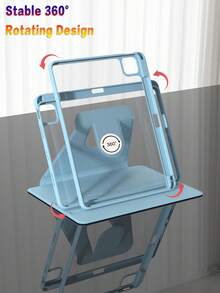 360° Rotating Protective Case With Pencil Holder For IPad 5/6/7/8/9/10/11, IPad Mini 6/7, IPad Air 1/2/3/4/5, 11" (M2)/11" (M3)/13" (M2)/13" (M3), IPad Pro 12.9" (3rd/4th/5th/6th Gen) - Blue