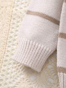 Baby Boy Colorblock Striped Knit Crew Neck Sweater - Light Grey - View 4