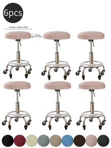 1pc Solid Color Stretchable Anti-Splash Milk Silk Round Seat Cover, Modern Style All-Season Dust-Proof Premium Bar Stool Cover, Suitable For Home