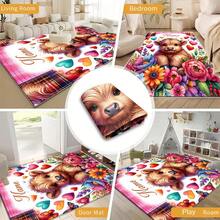 1pc Personalized High Definition Digital Printed Carpet With Calf Pattern, Suitable For Living Room, Bedroom, Outdoor - Multicolor - View 7