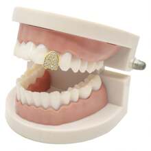 4 Peças Grillz de Moda Hip Hop Personalizado, Acessório de Joia com Incrustação de Cobre e Zircônia Brilhante, Presente para Artistas de Rap e Hip Hop, Grillz Unissex